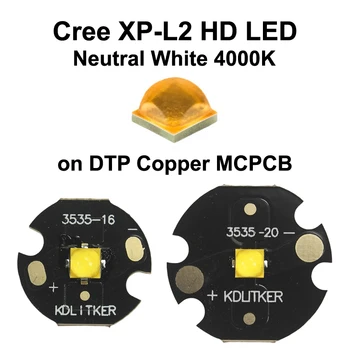 Cree XP-L2 HD V3 5A Nevtralni Beli 4000K SMD 3535 LED Oddajnik Svetilka Toruch DIY Iskanje Svetlobe Kroglice Žetonov