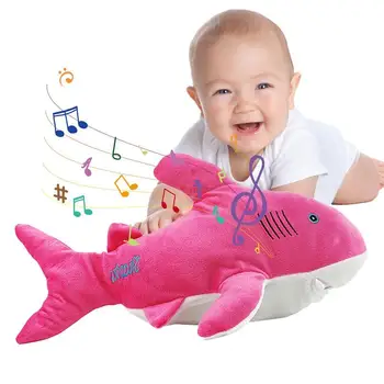 Glasbeni Shark Plišaste Igrače Otroke, Glasbene Igrače Z Mahati Usta In Rep Košat Živali Simulacije Igrača Za Zgodnje Izobraževanje