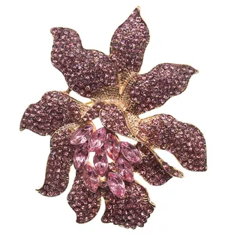 100 kozarcev/Veliko Klasičnih Kristalno Nosorogovo Veliki Cvetovi Orhidej Broška Zatiči Ženska Nakit