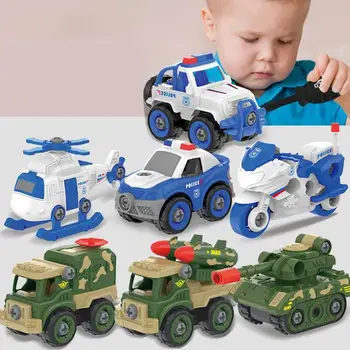 Demontaža Tovornjak Avto Potegnite Nazaj Vojaškega Vozila Mini Modeli Motociklov Tank Snemljiv Otroci Izobraževalne Igrače Puzzle Fant Darilo
