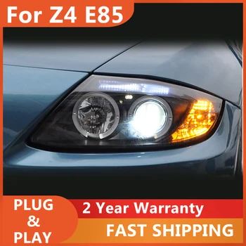 LED Glave luči za BMW Z4 Žarometi 2003-2008 E85 LED Glavo luči DRL Smerniki Angel eye Bi xenon objektiv Auto Dodatki