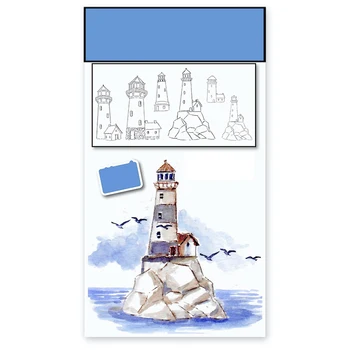 2021 Nov svetilnik Razgledni Stolp Vzorec Jasno Žig Za DIY Kar Akvarel slika Kartico Scrapbooking Št Rezanje Kovin Matrice