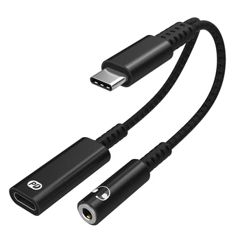 A15-1 USB-C / Tip-C Moški PD 30W USB-C / Tip-C Polnjenje + 3.5 mm Audio Ženski Adapter za Slušalke