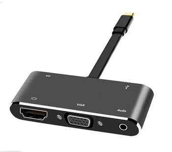 Tip-C Strele 3 HDMI je združljiv VGA, USB 3.0, C Aux vmesnik za MacBook Samsung S20 Dex Površine Xiaomi 10 TV PS5