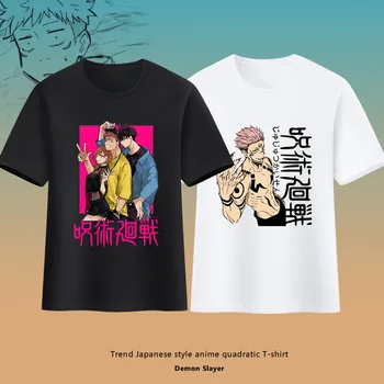 Jujutsu Kaisen Risank Anime Znakov Ryomen Sukuna Itadori Yuji T-Shirt Moda Bombaža, Kratek Rokav Vrhovi Priložnostne Svoboden Tee Vrh