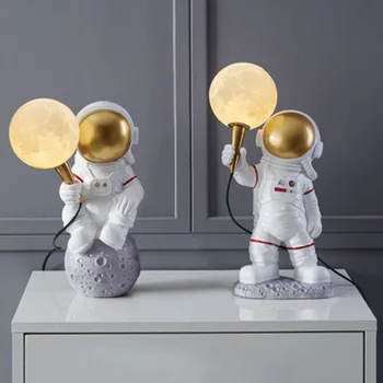 2021 Nordijska Ustvarjalne Astronavt Okraski Luna Planet Postavitev Spalnica Risanka otroški Sobi nočno omarico Lučka za Dekoracijo