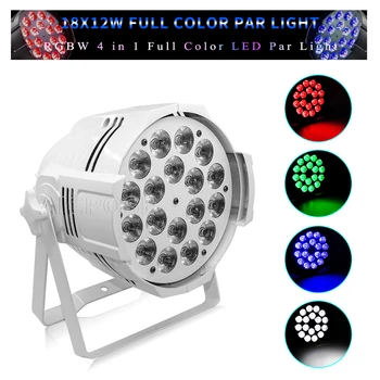 18x12W LED Par Luči RGBW 4 v 1 Bela Aluminij Fazi Luči DMX Kontrole Za Poročna Kapela DJ Disco Razsvetljavo