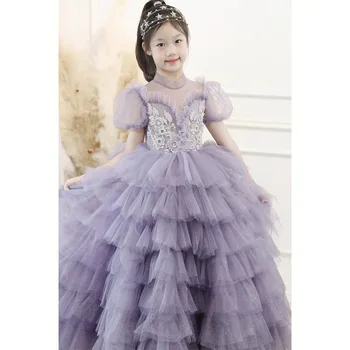 Slovesnosti Dekleta Prom Oblačenja Otrok Elegantno Princesa Dolge Obleke Teenages Obleke za Dekleta, Otroci, Poroka Večer Stranka Očesa Robe