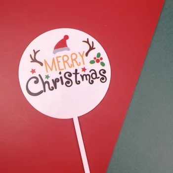 2022 Vesel Božič Akril Torto Pokrivalo Srčkan Diy Božični Klobuk Akril Cupcake Pokrivalo za Stranke Dekor Božič Torta Okraski