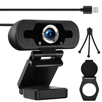 Polni 1080P Hd Webcam, Usb Webcam Buit V Mikrofon Podporo Ročno Ostrenje Plug And Play Spletna Kamera Z Nastavek za Pc