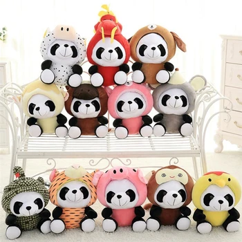 Božič Baby Darila Fantje Lutke Mehko Panda Plišastih Igrač Srčkan Dvanajst Kitajski Panda Polnjene Živali Znakov Zodiaka Rojstni Dan Za Otroke