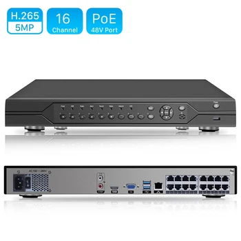 ANBIUX H. 265 H. 264 16CH 5MP 3MP 2MP 8CH 4K 48V POE NVR P2P 1080P Omrežja, Video Snemalnik za IP Kamero Nadzora, CCTV Sistema