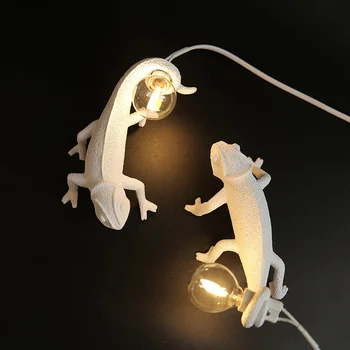 Nordijska Chameleo Kuščar Desk Luči Sodobnih LED Smolo Živali Kameleon namizne Svetilke Otrok Postelji Spalnica Noč Svetlobe Napeljave