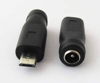 1pc DC Napajanje 5.5x2.1mm Ženski Mikro 5pin USB Moški Adapter Pretvornik