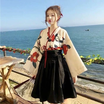 Stari Kostum Hanfu Ženske Tradicionalno Kitajsko Obleko Dekle Retro Oblačila Tiskanje Poletje Anime Cosplay Kostum Halloween Party