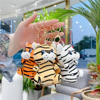 Ljubek mali tiger obesek keychain lutka, tiger nebesno tiger plišastih igrač lutka, lutka darilo