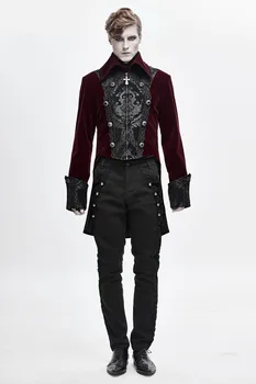 Vintage Plašč Moški Priložnostne Steampunk Tailcoat Suknjič Gothic Viktorijanski Enotno Cosplay Kostum Moških Oblačil