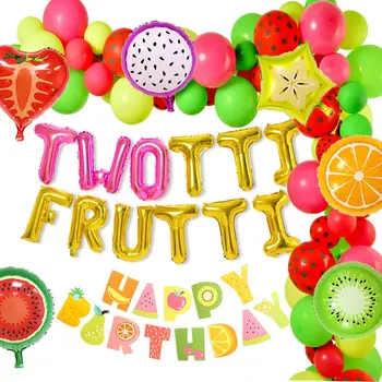 Twotti Frutti Rojstni Okraski Sadje Balon Arch Garland Kit Happy Birthday Banner za Dekle Rojstni dan Dobave