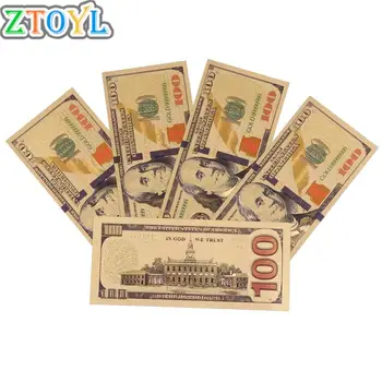 5pcs USD 100 dolarjev 24k Zlata Folija Zlati USD papirnati Denar Bankovcev Obrti