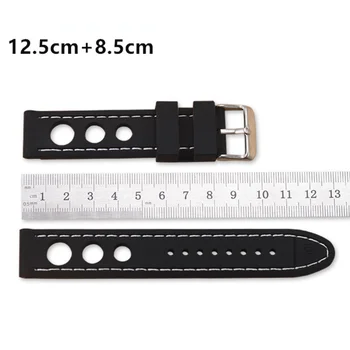 Tri Luknjo Silikonski Trak Za Samsung Za Huawei Za Amazfit Zapestnica Pasu Watchband Watch Universal Pribor 20 mm 22 mm 24 mm