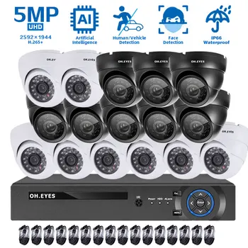 8CH 5MP POE CCTV Kamere Sistema za zaščito, Komplet 4K16CH NVR Komplet Outdoor Night Vision POE Dome Kamera za Video Nadzor Sistema Set