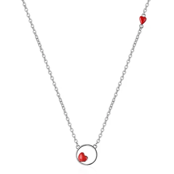 Sladko Rdeče Srce Ogrlico, Obesek, Očarljive Ženske poroko Clavicle verige nakit Romantičen valentinov Darila