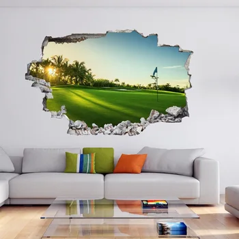 Golf Dajanje Zelena Drevesa vinilna Nalepka Zidana Poster Tiskanje Umetnosti Home Office Dekor DH8