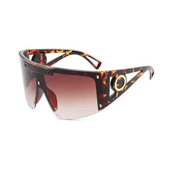 Prevelik Kvadratnih Leopard Sončna Očala Ženska Moda Klasični Odtenki Mens Motorno Kolo Jahanje Windproof Očala