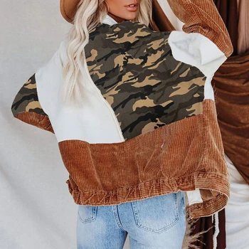 Moda Leopard Prikrivanje Mozaik Coats Vrhovi Elegantno River Ženske Dolg Rokav Coats 2021 Jeseni, Pozimi Dame Suknjič Vrhnja Oblačila