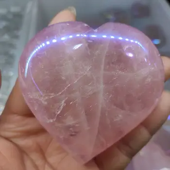 1pcs Zemeljski angel aura galvanizacijo srca v obliki pink rose quartz crystal gemstone za zdravilnimi kristali kamni