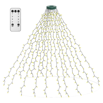 Božično Drevo Luči 400 LED novoletne Lučke Z 8 Načinov Svetlobe Pomnilniško Funkcijo za 6,6 FT X 16 Belo NAS Plug