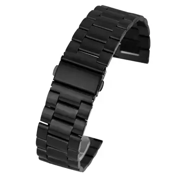 20 MM 22 MM Trdnega Nerjavečega Jekla Watch Band Premium Vrhunsko Varnost, Zložljivi Sponke Ure Trak Moda Black ремешок для часов