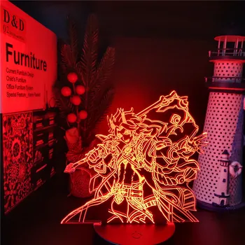 Genshin Vpliv Arataki Ltto 3D Led Nočne Luči Anime Dekoracijo Maison Soba Dekor Manga Polnilna Zbirka Ornament WT
