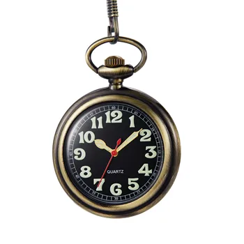 Vintage Quartz žepna ura Bron Z FOB Verige Relógio de bolso Винтажные карманные часы 2021 Nova