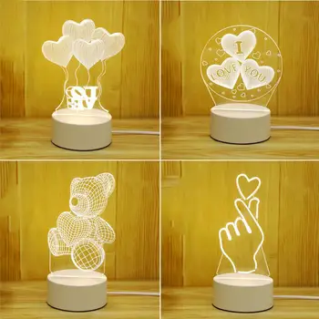 Božično Darilo LED Nočna Lučka Spalnica Postelji Svetilko 3D Tri-Dimenzionalni Noč Svetlobe Doma Dekoracijo Noč Svetlobe