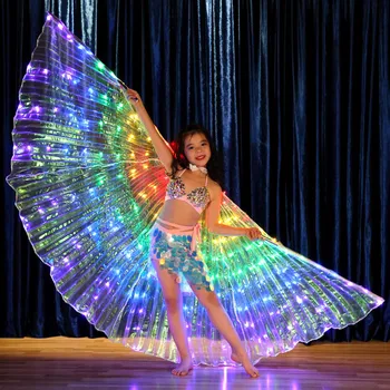Otrok Plesalci LED Uspešnost Fluorescentna Krili Metulja Ples Trebuh Bellydance Karneval Led Kostume Božič, Kaže,