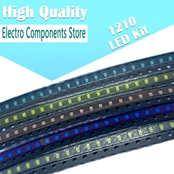 100 kozarcev/Veliko 5Colors X 20Pcs 1210 LED Diode Izbor SMD LED Diod Kit Zelena Rdeča Bela Modra Rumena Light-emitting Diode Set