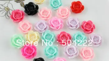 250pcs lep rose cvet smolo Cabochons 19 mm pribor za lase oskrbe DIY obrt pastelnih smolo sakura cvetje