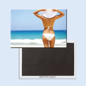 Plaža, Bikini Girl Hladilnik Magneti 21654 Počitnice Turističnih Darilo