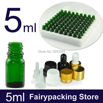 5ML 80pieces Prazno Aromaterapija Eterično Olje, Zeleni Steklenici, DIY Kozmetični Lepoto Ličila Kapalko Dišave Pipeto Posodo