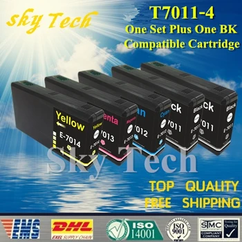 En komplet Plus Eno BK Združljive Kartuše Za T7011 - T7014 , Za Epson WP-4000 WP-4015DN WP-4095DN WP-4500 WP-4515DN itd ..