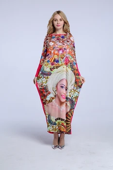 Afriške Dashiki Novo Modno Oblikovanje Elastična Diamantni Puder Za Obraz Gem Tiskanja Obleko Za Lady