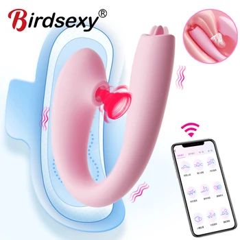 Bluetooth Vibratorji Jezika Lizanje Dildo Za Ženske Daljinski Upravljalnik Vibrator Za Klitoris Sesanju Blowjob Vagina Stimulatorjev Seks Igrače