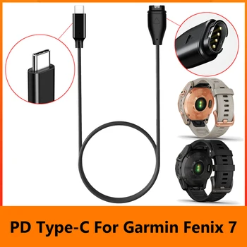 Za Garmin Fenix 7 7S 7X 6 5 5X Venu 2 Šport Pametno Gledati 100cm PD Tip-C Hitro Kabel za Polnjenje Dock Adapter Dodatki