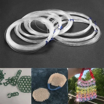 10-65 mio eur/Roll Pregleden Kristalno Non-stretch Žice 0.4-1 mm Nit Beading Niz Kabel Needlework materiala za DIY Nakit, Izdelava