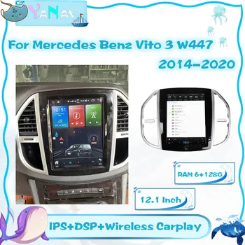 128G Avto Radio Stereo Sprejemnik Za Mercedes-Benz W447 Vito 3 2014-2021 Android 2 Din Auto Video Multimedijski Predvajalnik, GPS Navigacijo