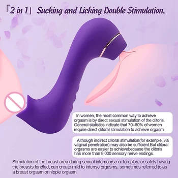 2 v 1 Klitorisa Sesanju Lizanje G-Spot Vibrator Sex Igrača za Ženske Klitoris Jezika Stimulator Vaginalne Prsne Bradavice Hitro Orgazem