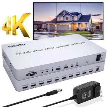 4K 3x3 HDMI Video Steno Krmilnik USB Predvajalnik RS232 KVM Video Procesor Splicer 2x2 2x3 2x4 1x3 1x4 3x2 4x2 Lahko Cascade 3x4 4x4