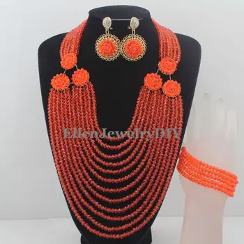 Klasična Nigerijski Poroko Afriške Kroglice Nakit Set Kostum Nakit Sklopov Brezplačna Dostava W11904