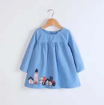 Otroške Obleke Dekle Dolg Rokav Obleka Nove Jesensko korejska Različica Otroci Oblačila 3-7 Let